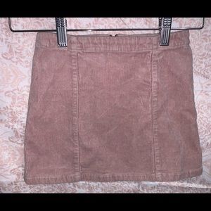 Light Pink Corduroy Mini Skirt